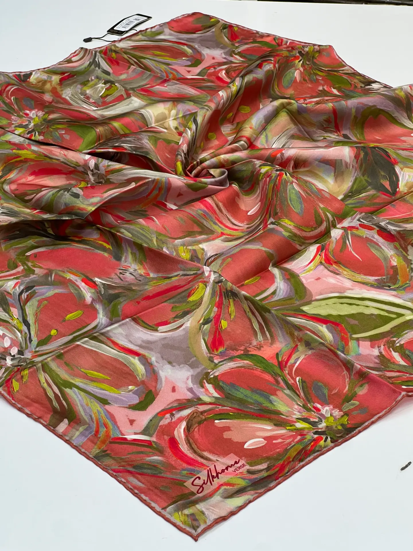 Silk home twil ipek eşarp 1062 NAR ÇİÇEĞİ