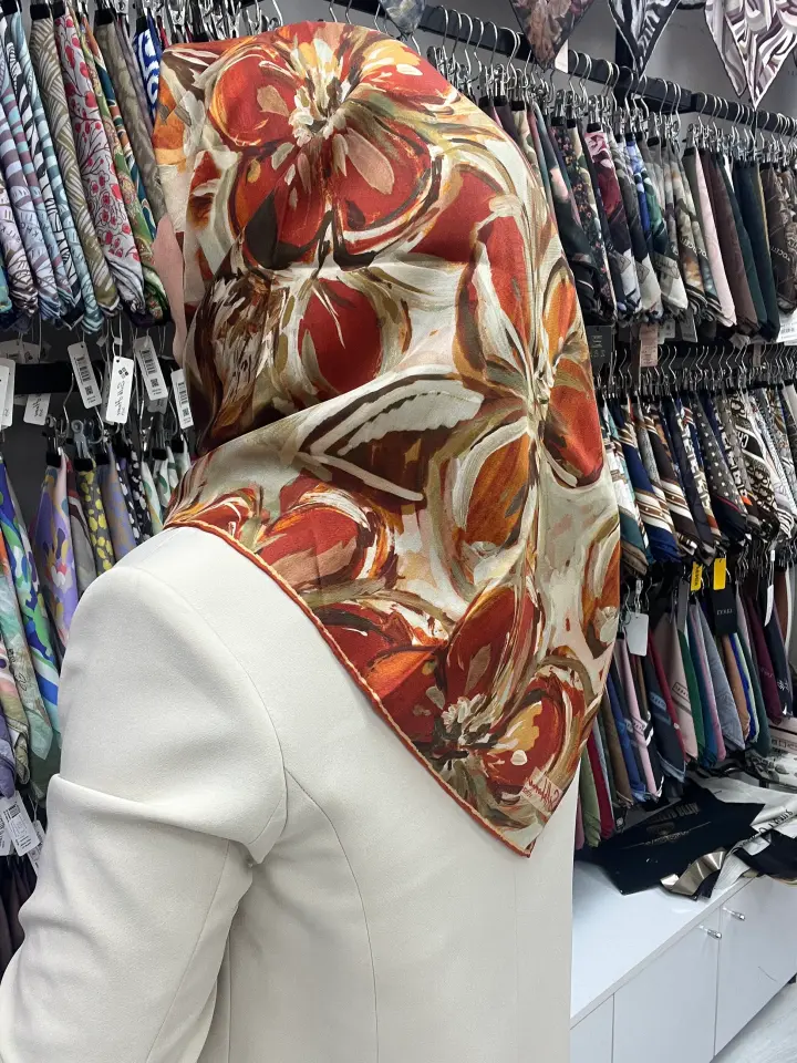 Silk home twil ipek eşarp 1062 KİREMİT