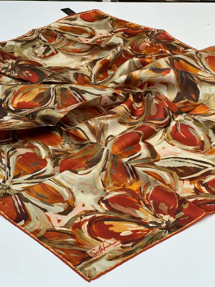 Silk home twil ipek eşarp 1062 KİREMİT