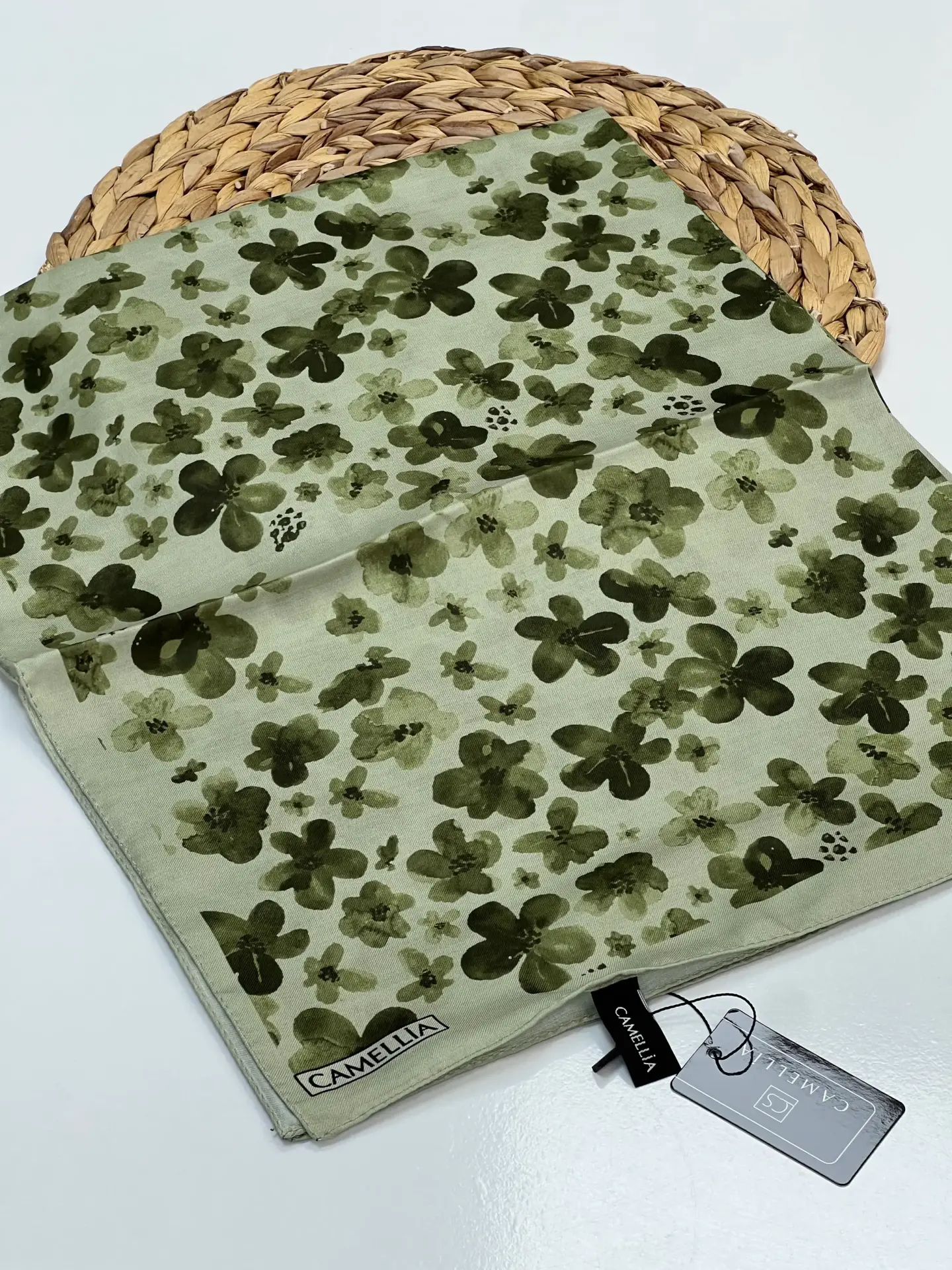 çiçek desen soft şallar mint