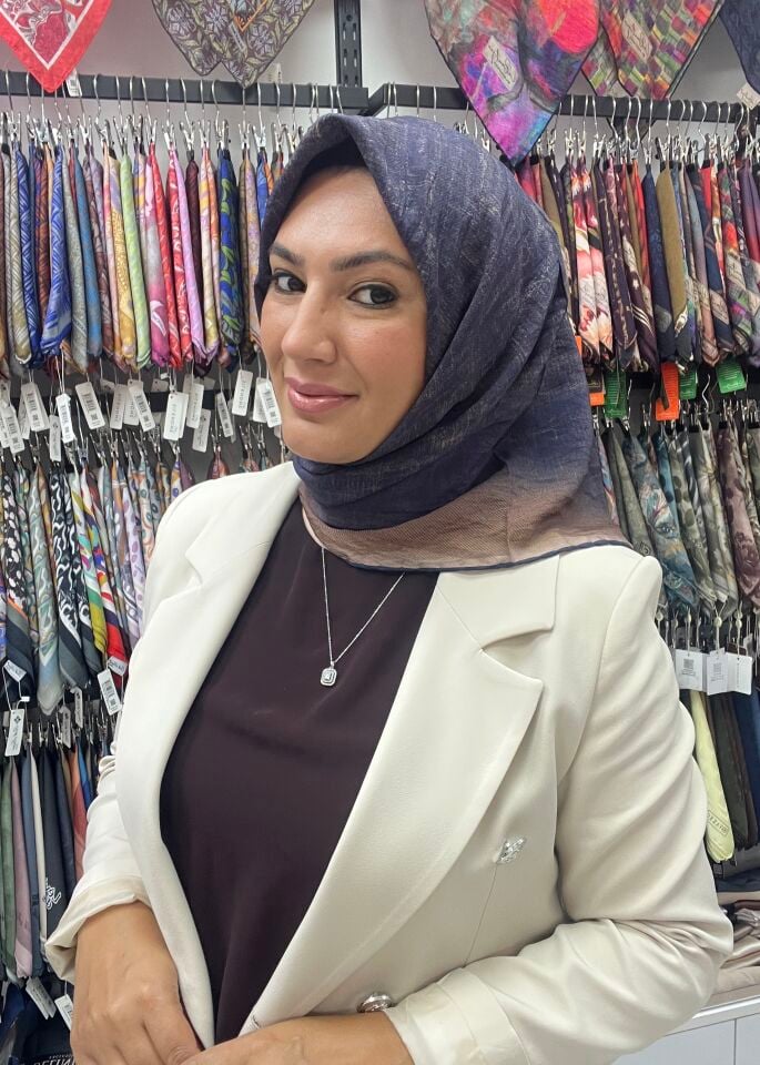 LA BOUTİQUE GÜZ SERİSİ EŞARP 1187 LACİVERT SÜTLÜ KAHVE