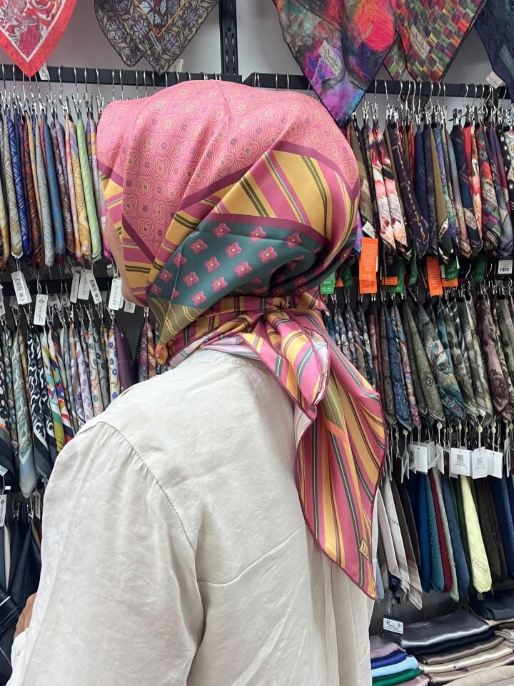 BELLİ TWİL İPEK EŞARP SONBAHAR KIŞ 1184 PEMBE