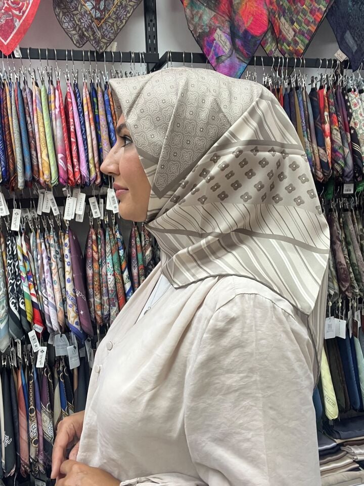 BELLİ TWİL İPEK EŞARP SONBAHAR KIŞ 1184 KREM