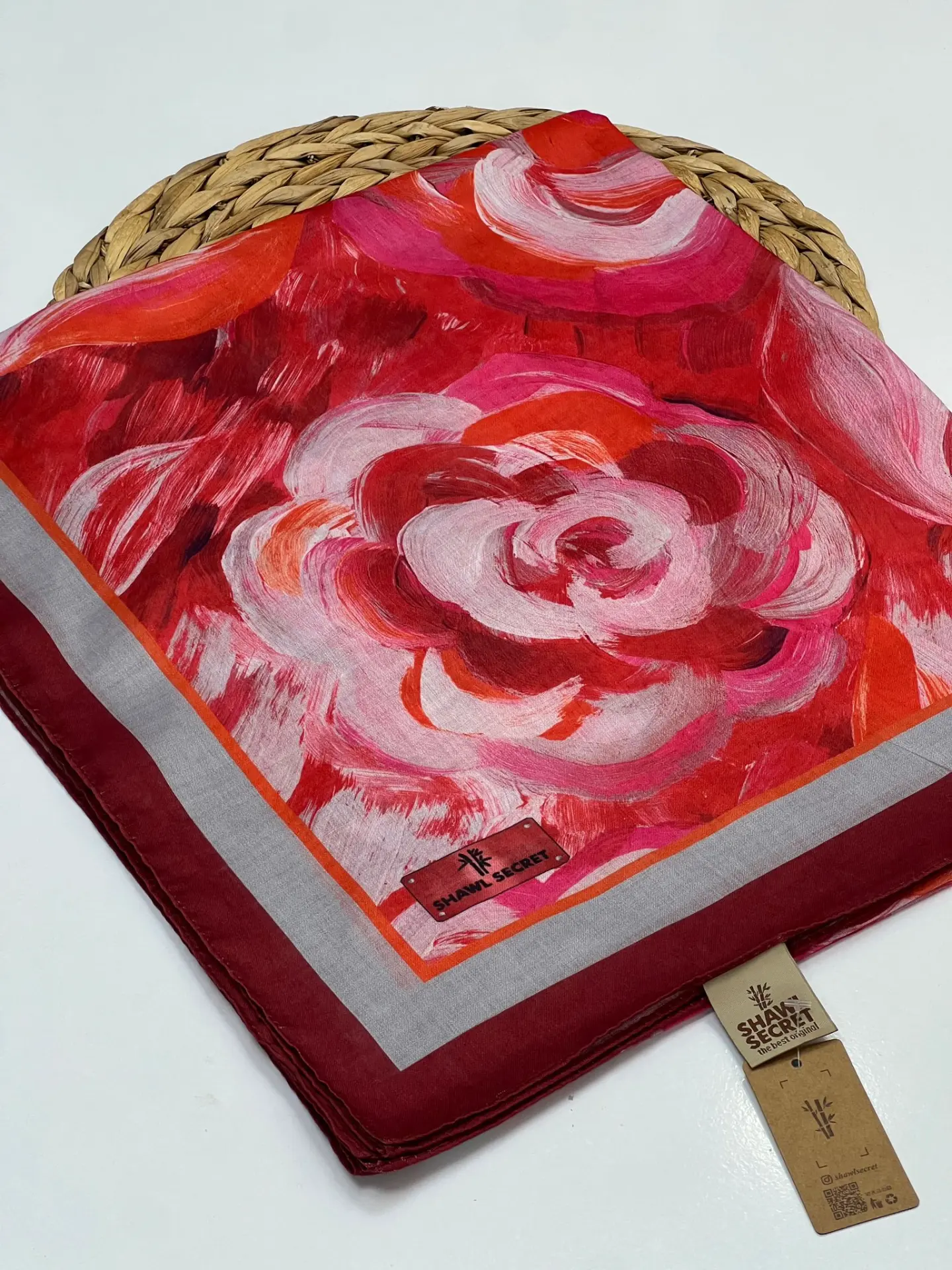 LAVANTA KOKULU ÇİÇEK DESEN SOFT ŞAL bordo