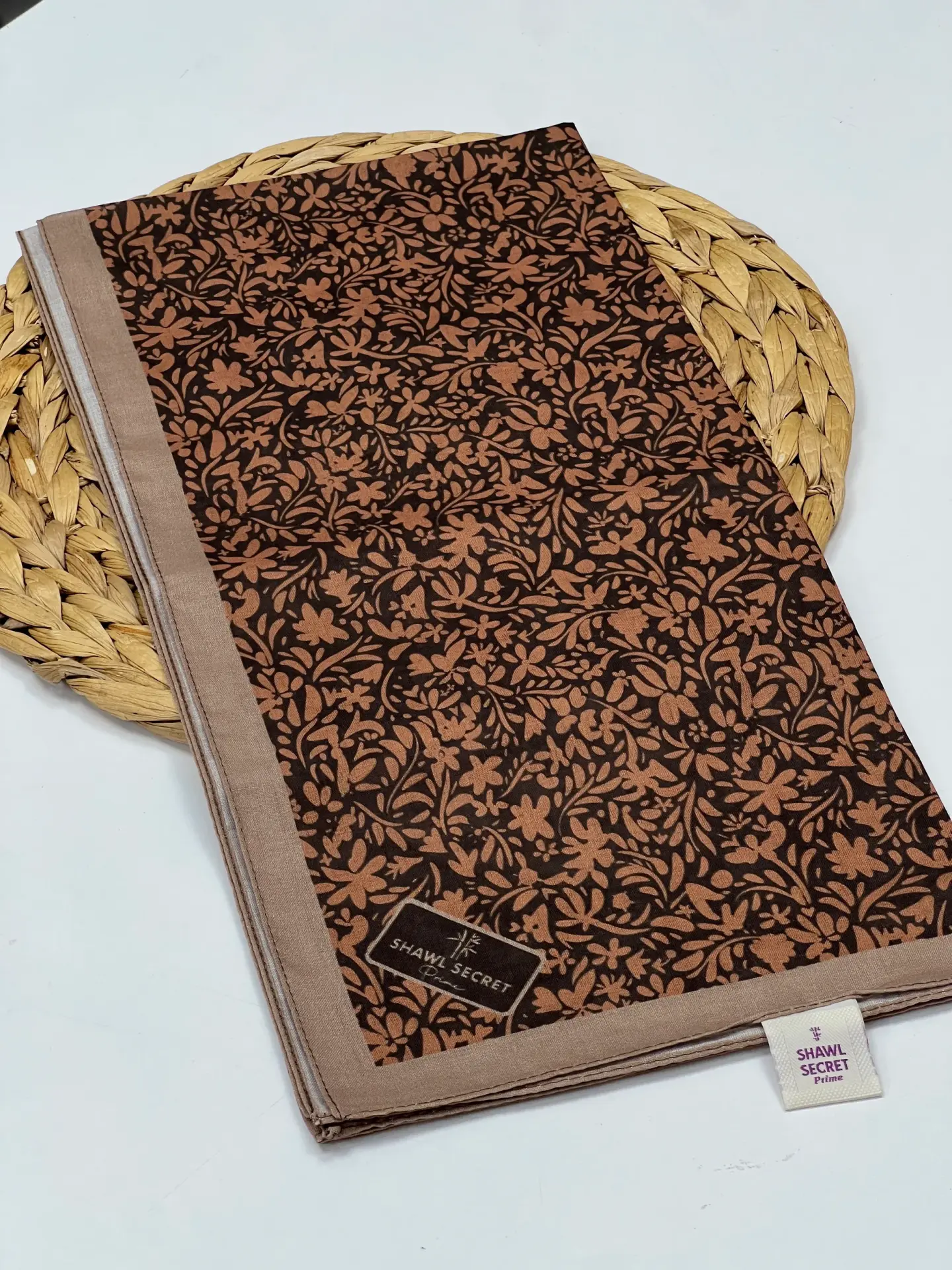 LAVANTA KOKULU ÇİÇEK DESEN EŞARP TARÇIN