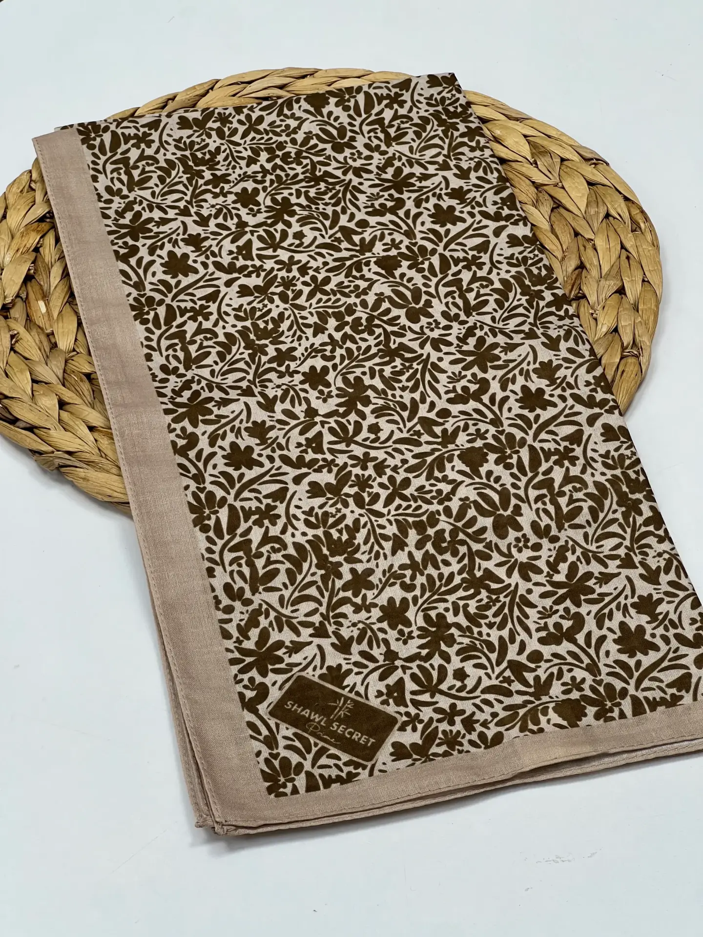 LAVANTA KOKULU ÇİÇEK DESEN EŞARP HAKİ