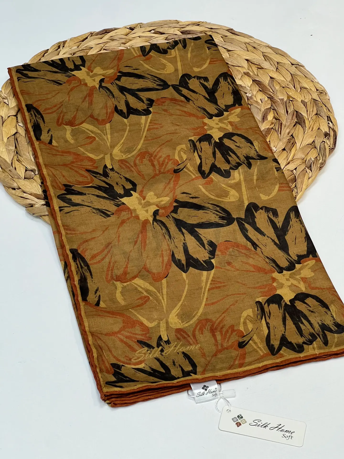 Silk home desenli soft esarp 1018 SÜTLÜ KAHVE