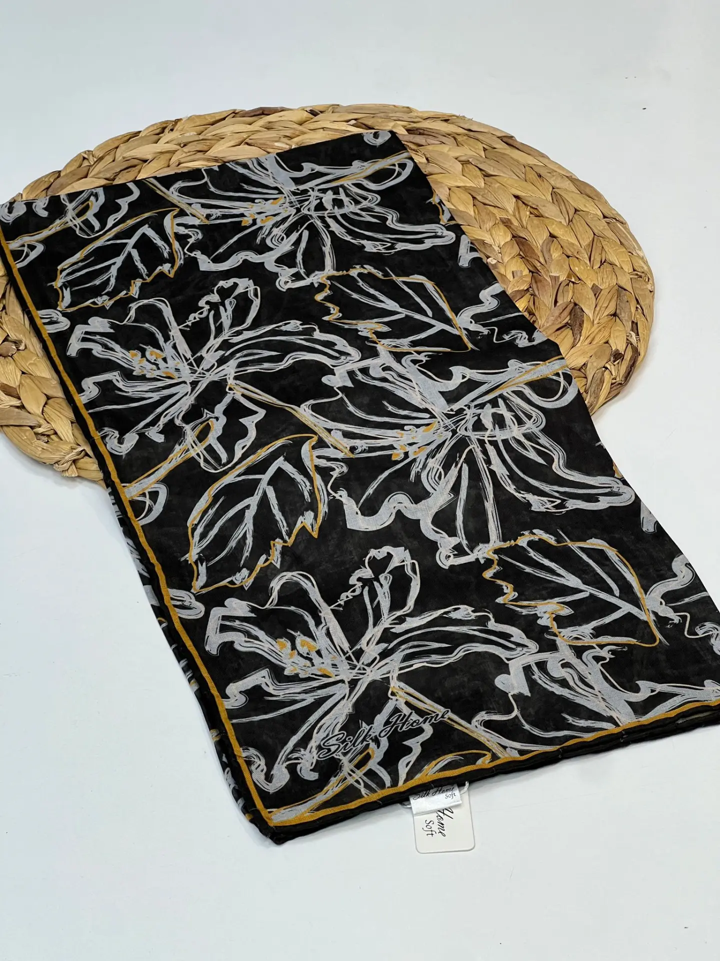 SİLK HOME SOFT PAMUK EŞARP 1017 SİYAH HARDAL