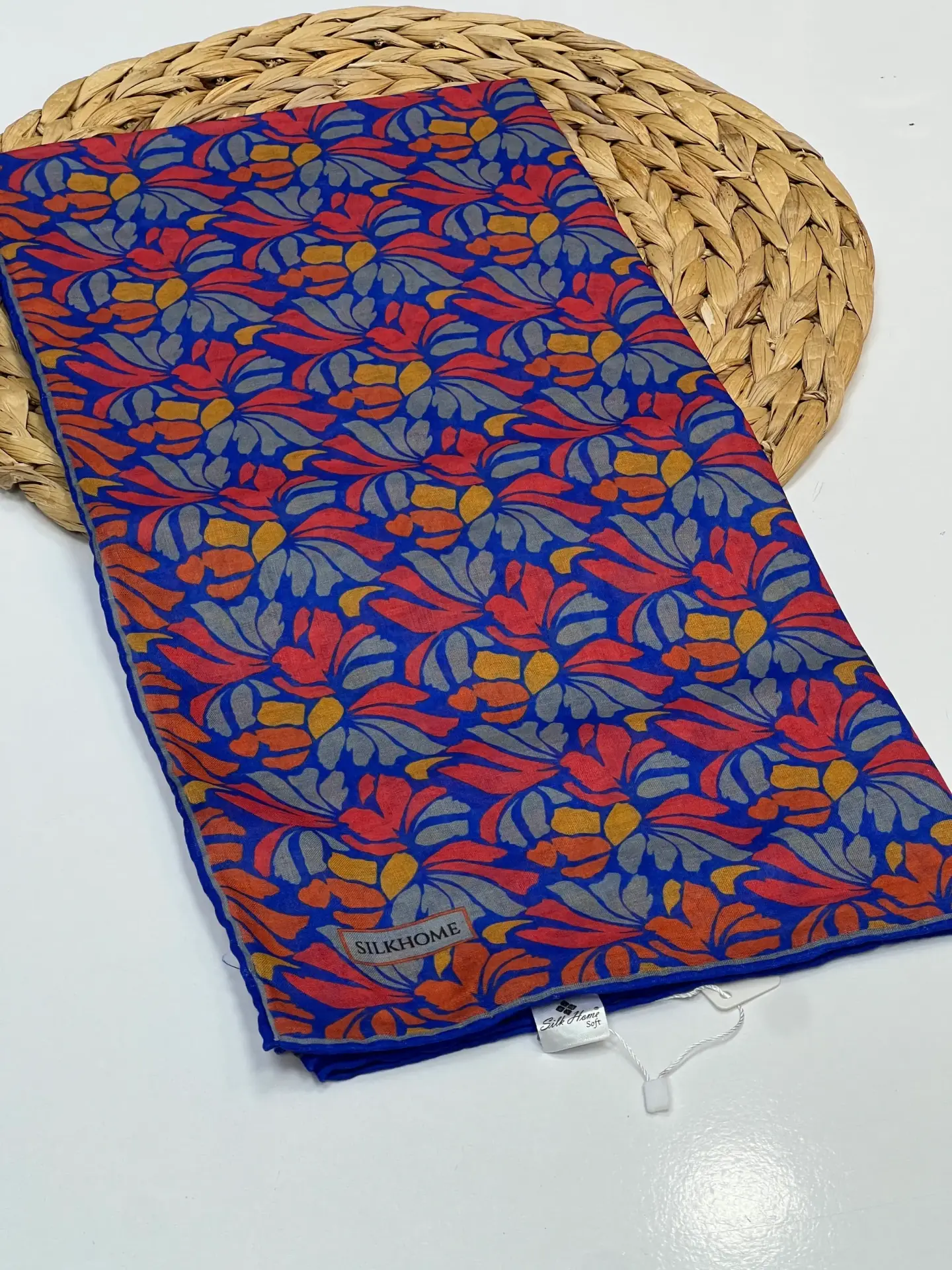 SİLK HOME SOFT PAMUK EŞARP 1091 NAR ÇİÇEĞİ-SAKS