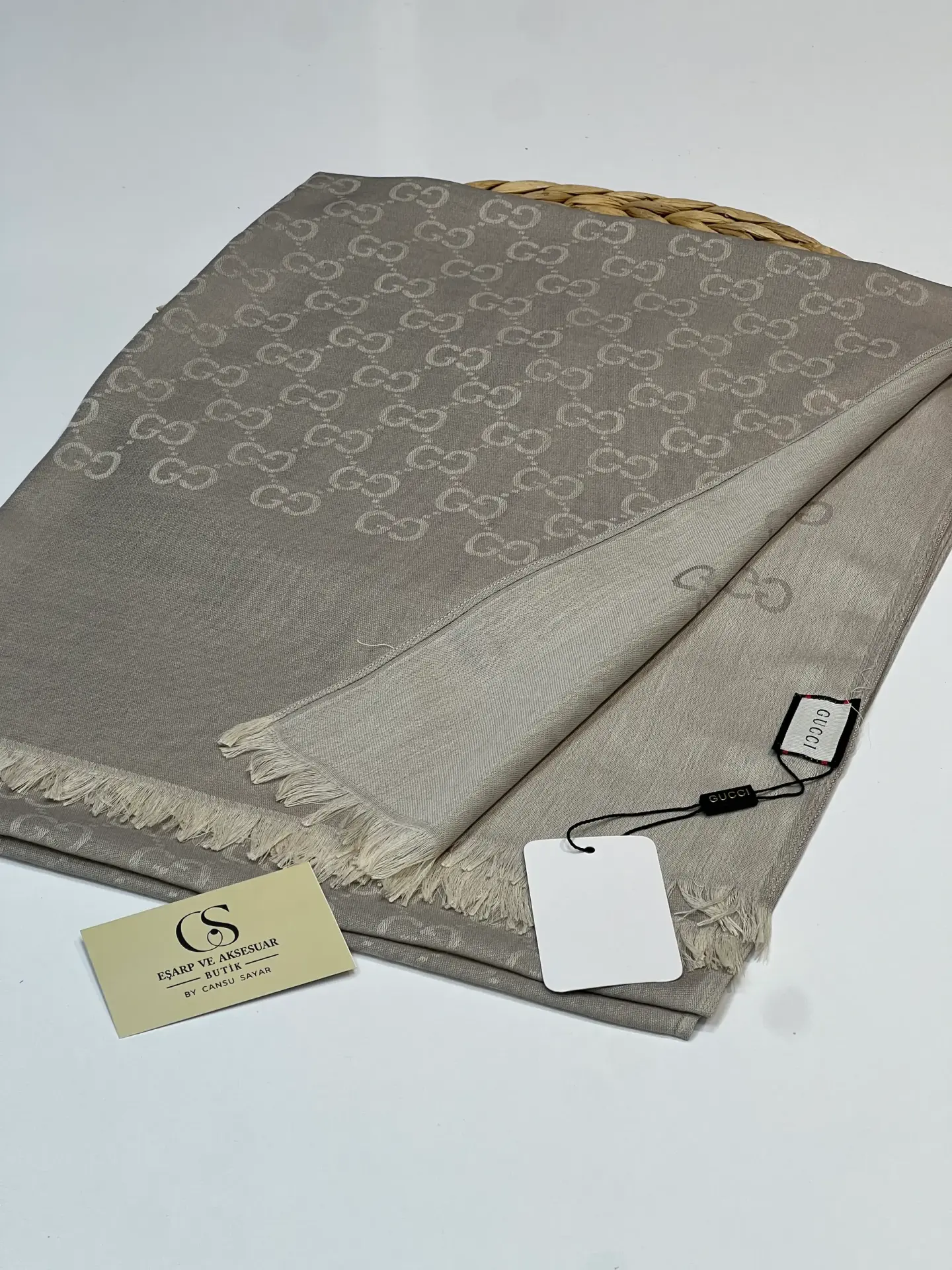 GUCCI KAŞMİR PAMUK İPEK ŞAL 1076 BEJ