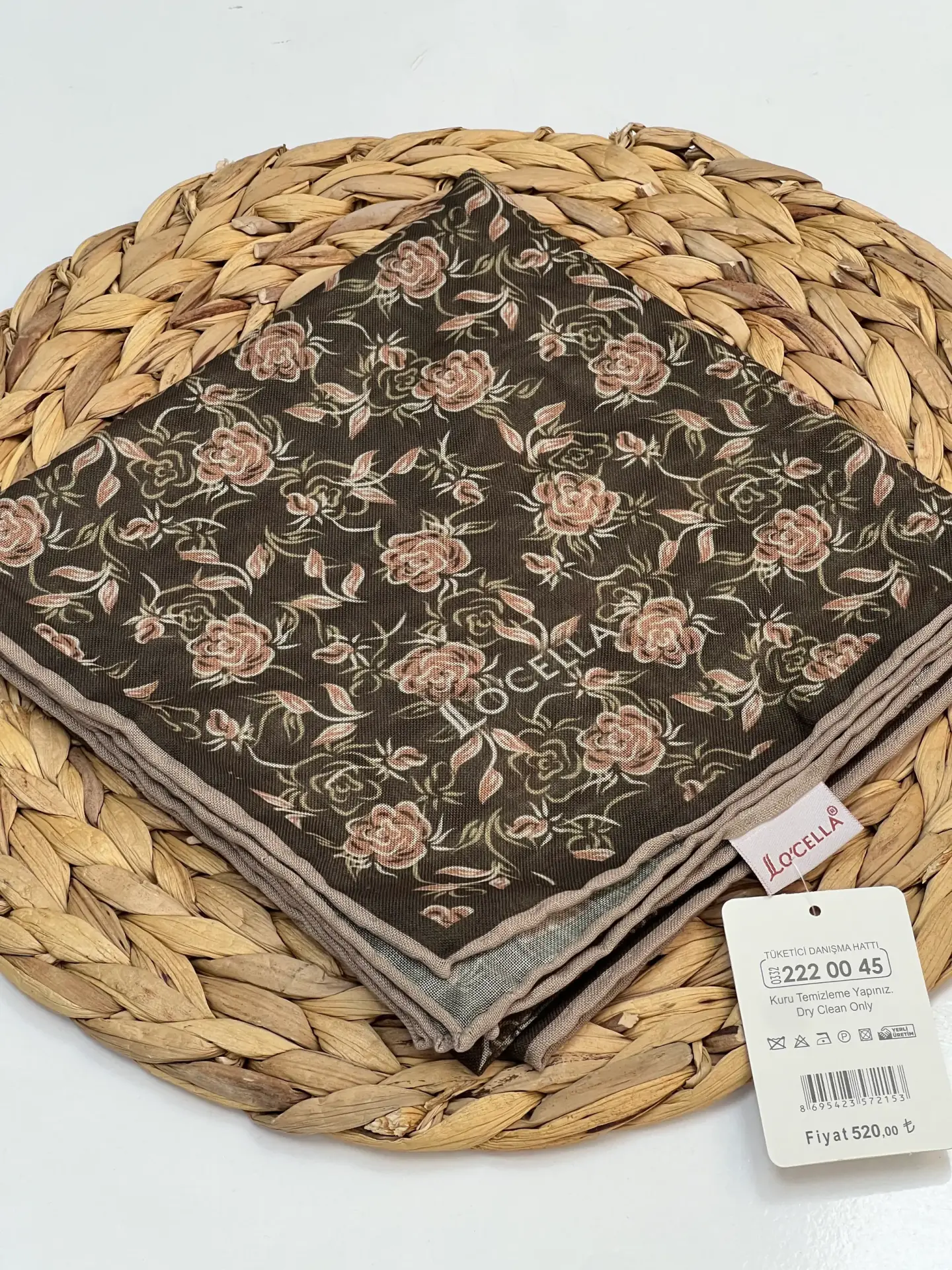 LOCELLA GÜL DESEN SOFT EŞARP 1031 HAKİ SOMON