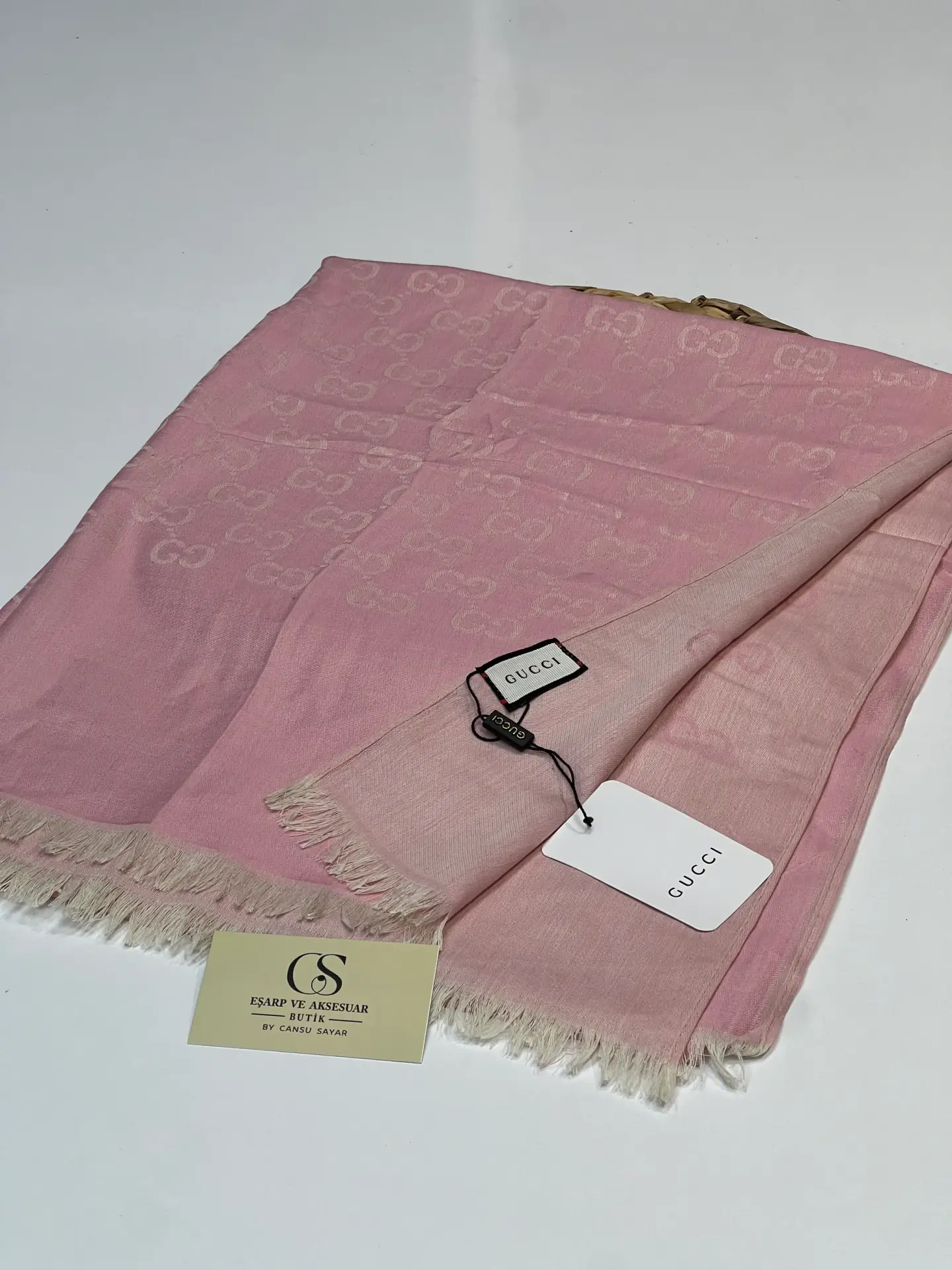 GUCCI KAŞMİR PAMUK İPEK ŞAL 1076 KOYU PEMBE