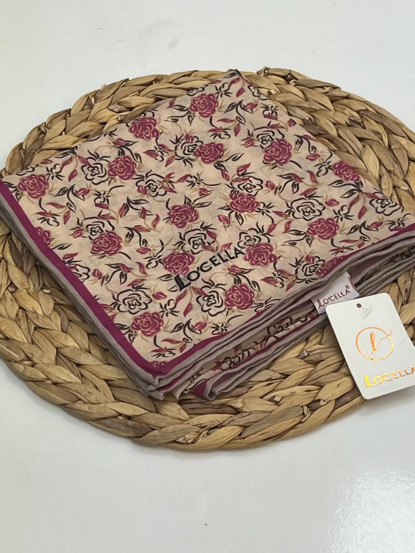 LOCELLA GÜL DESEN SOFT EŞARP 1031 PEMBE