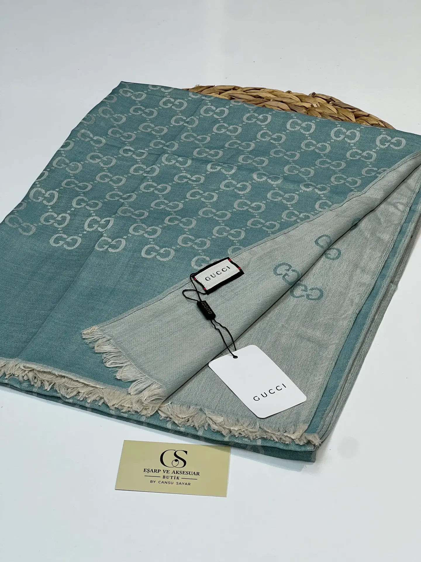 GUCCI KAŞMİR PAMUK İPEK ŞAL 1076 MENTOL