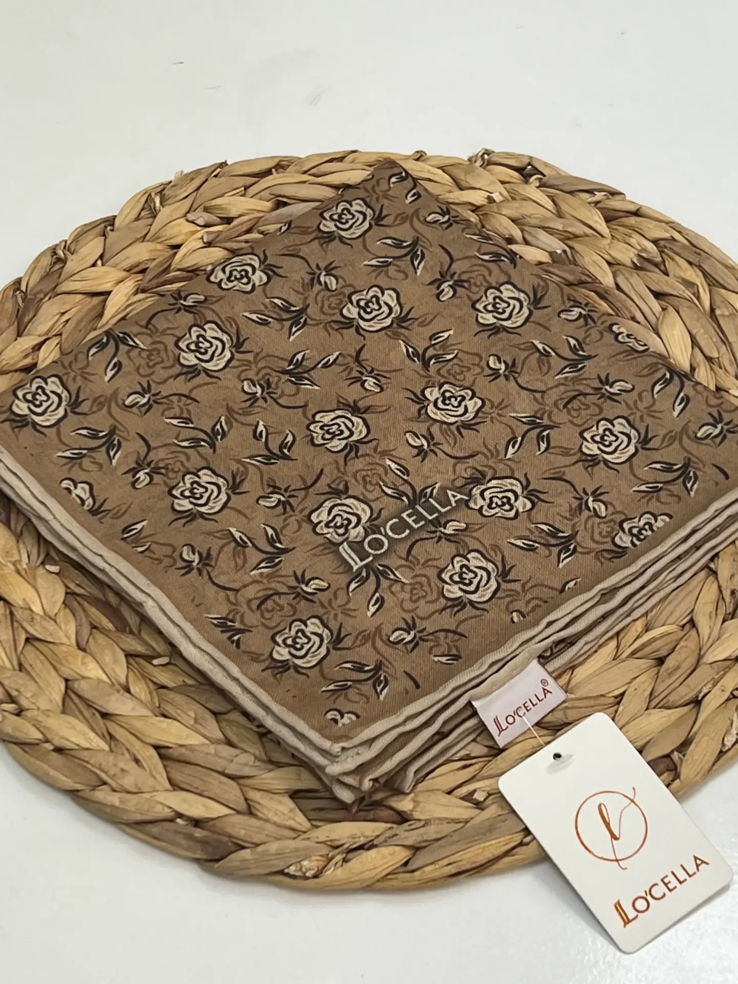 LOCELLA GÜL DESEN SOFT EŞARP 1031 VİZON