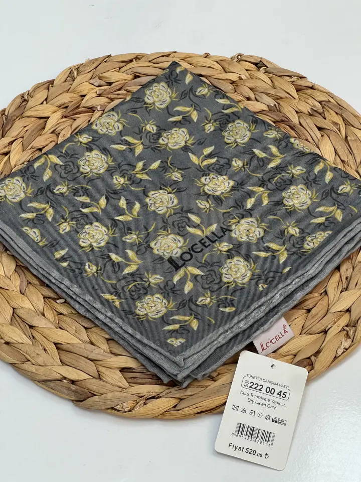 LOCELLA GÜL DESEN SOFT EŞARP 1031 FÜME