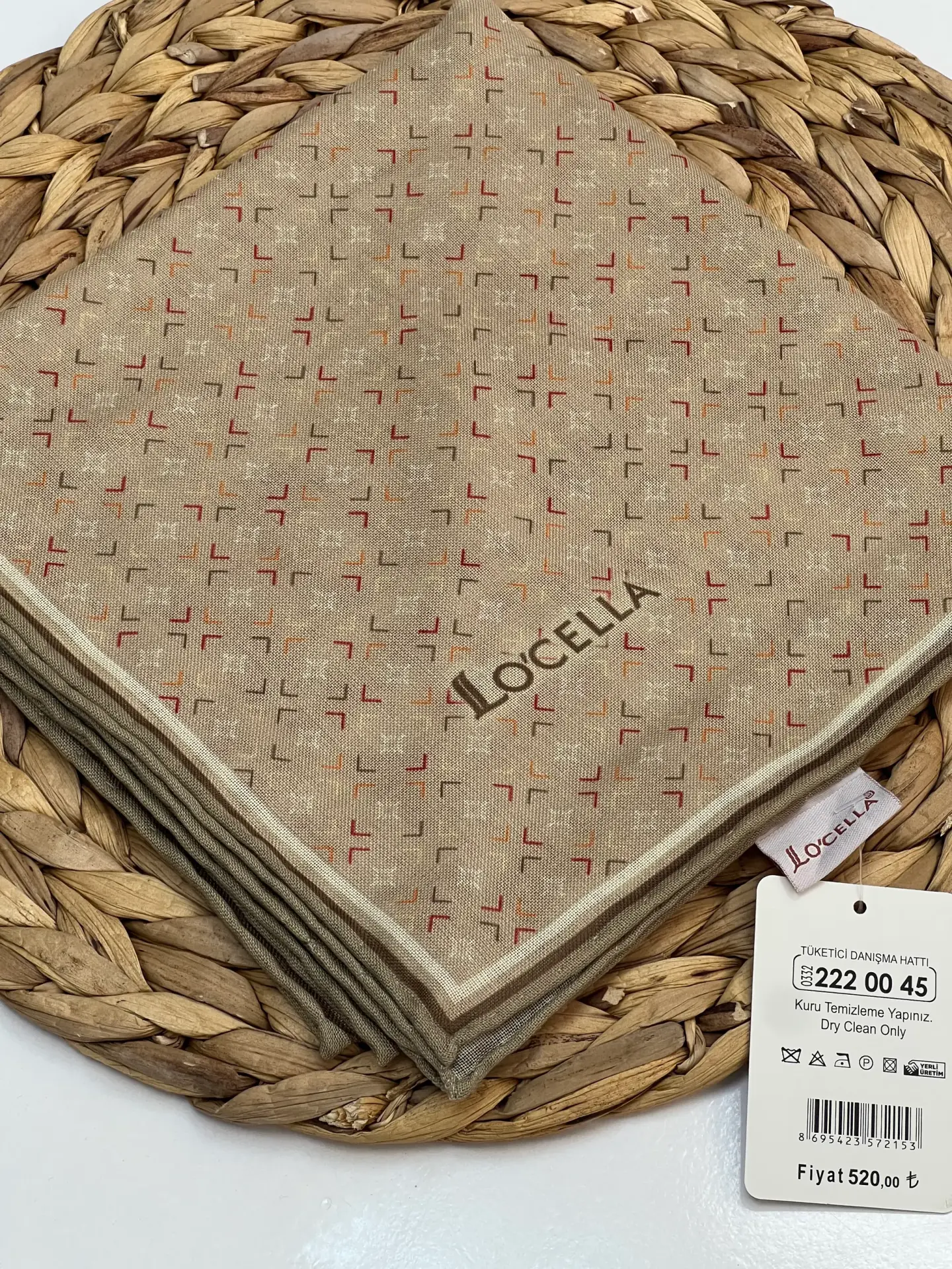 LOCELLA MİNİ DESENLİ SOFT EŞARP 1031 VİZON