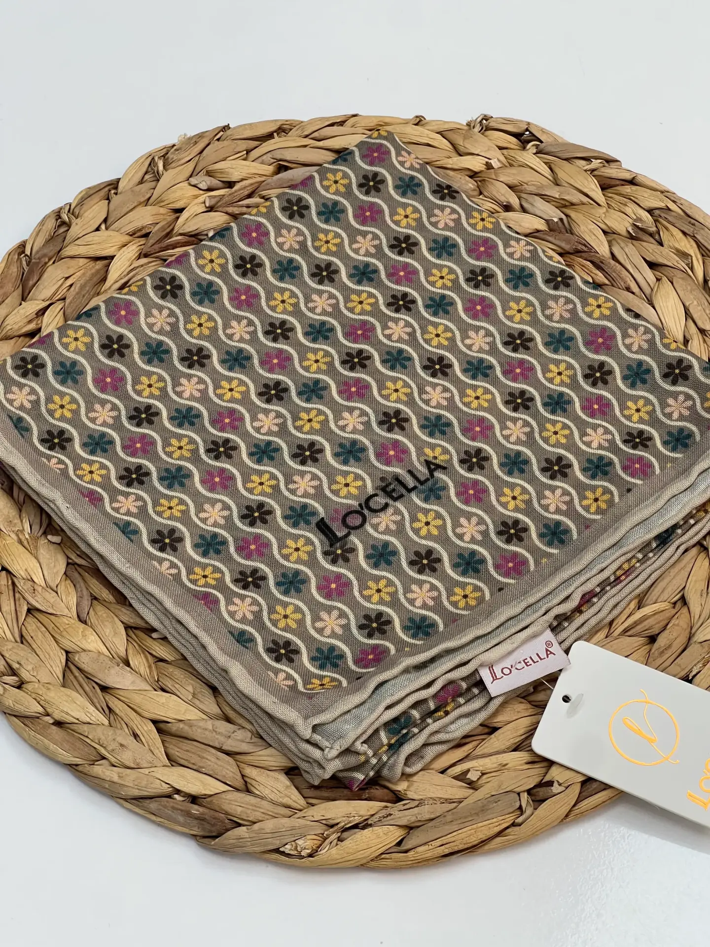 LOCELLA MİNİK ÇİÇEK DESEN SOFT EŞARP VİZON
