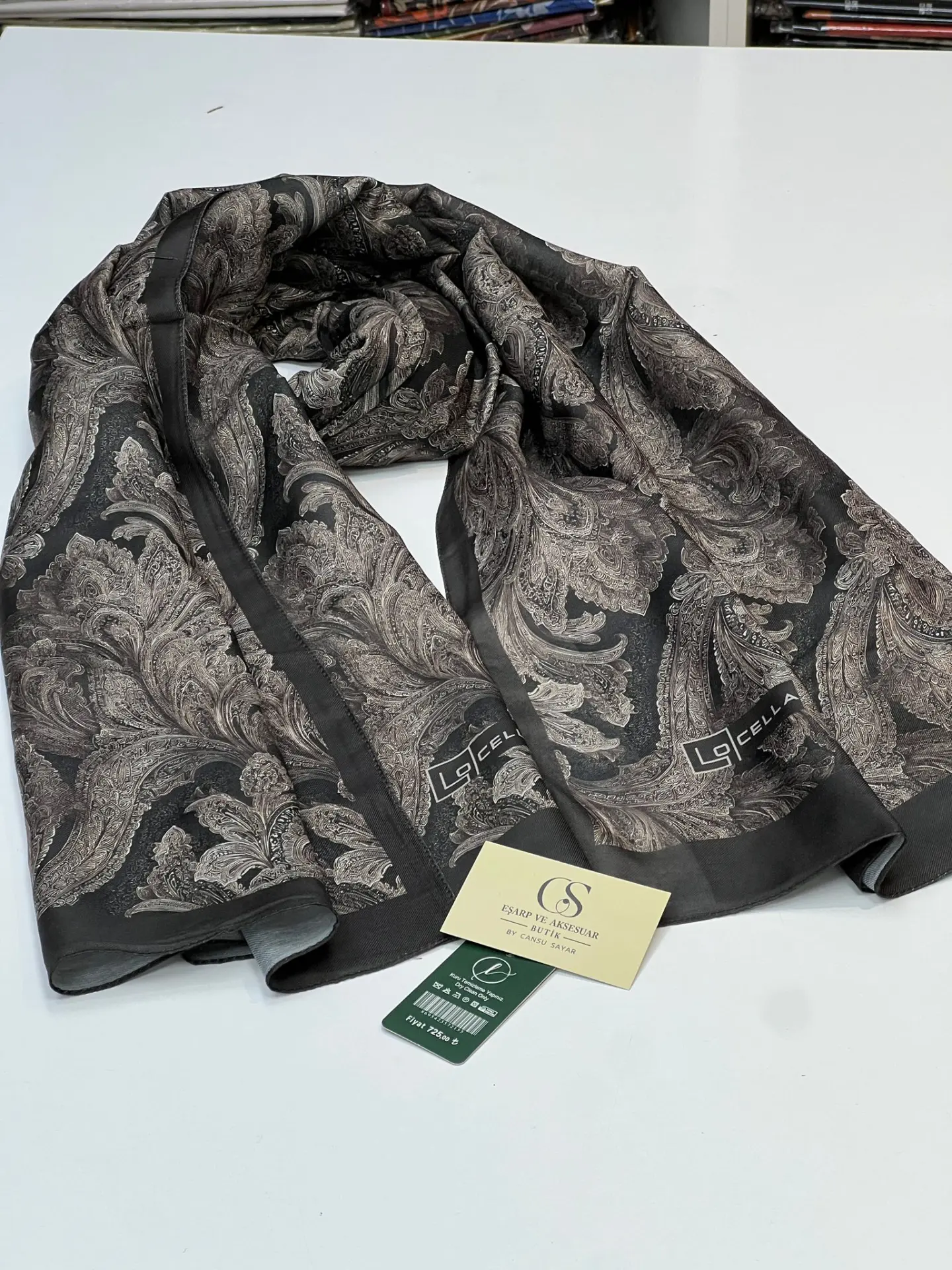LOCELLA YENİ DESEN SOFT ŞAL KAHVERENGİ - SARI