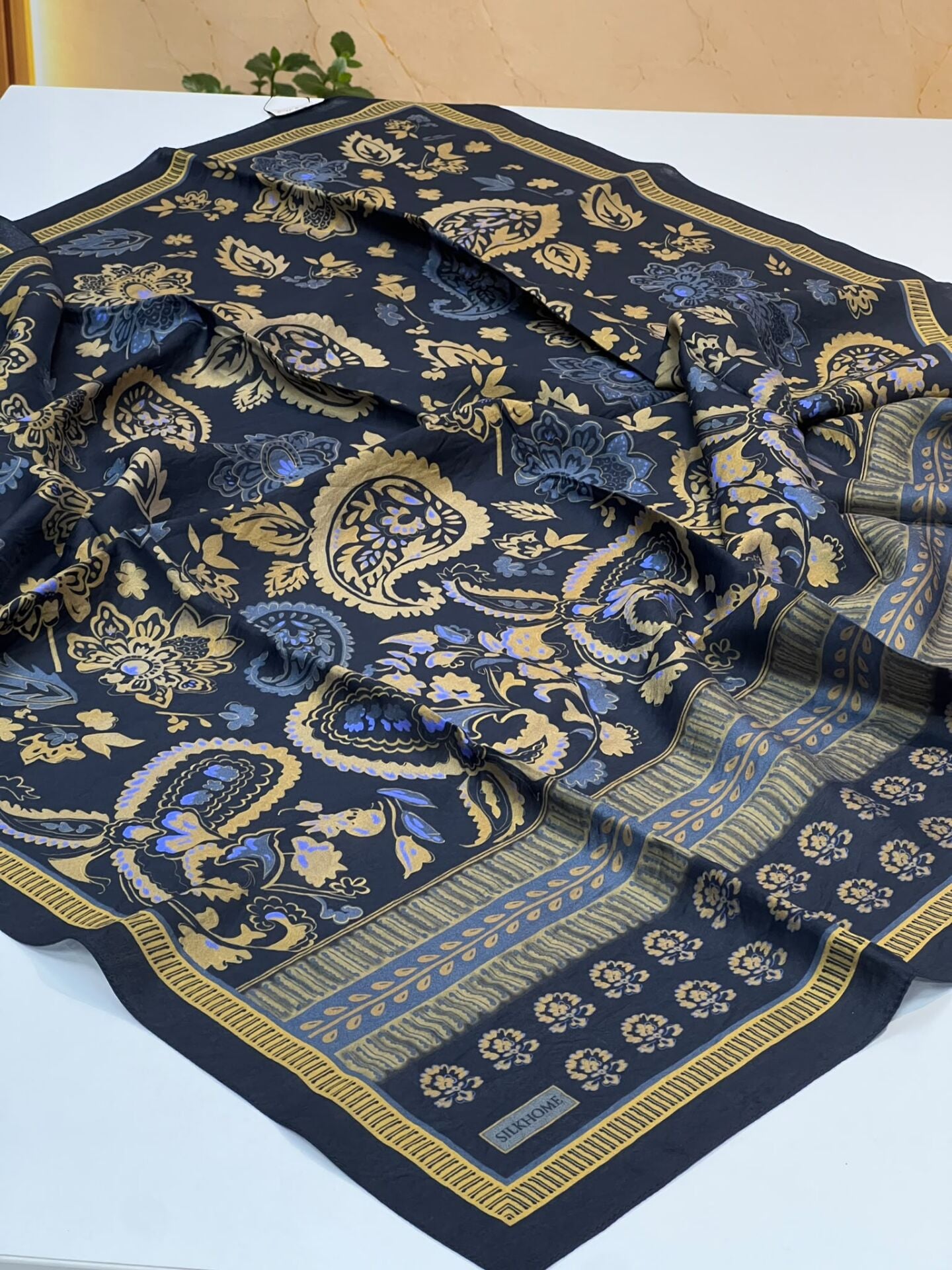 ETNİK DESEN VELORA EŞARP 1214 LACİVERT-GOLD