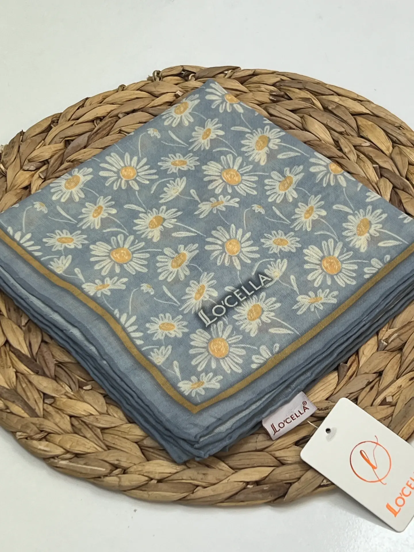 LOCELLA PAPATYA DESEN SOFT EŞARP 1031 AÇIK MAVİ