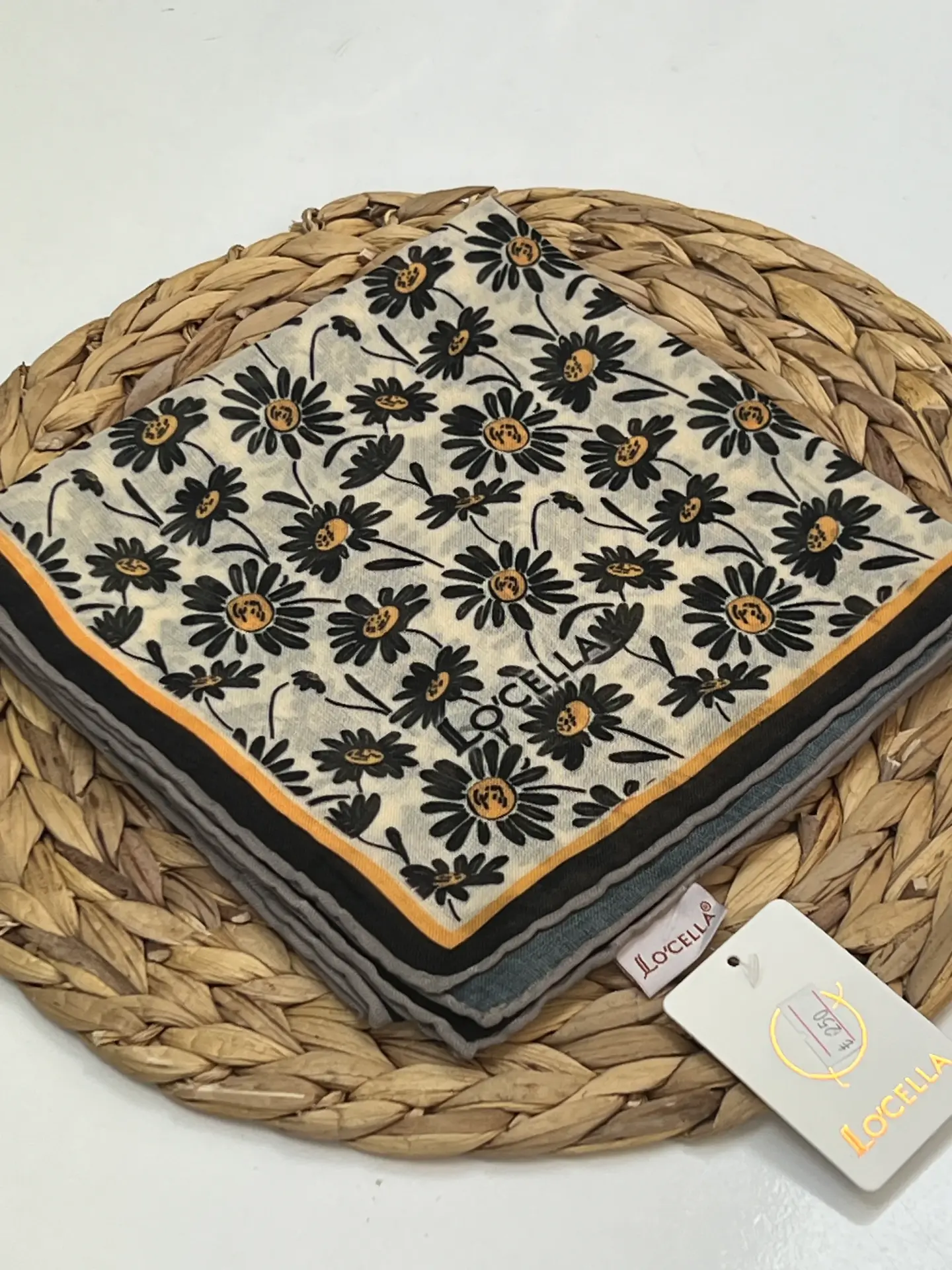 LOCELLA PAPATYA DESEN SOFT EŞARP 1031 BEYAZ