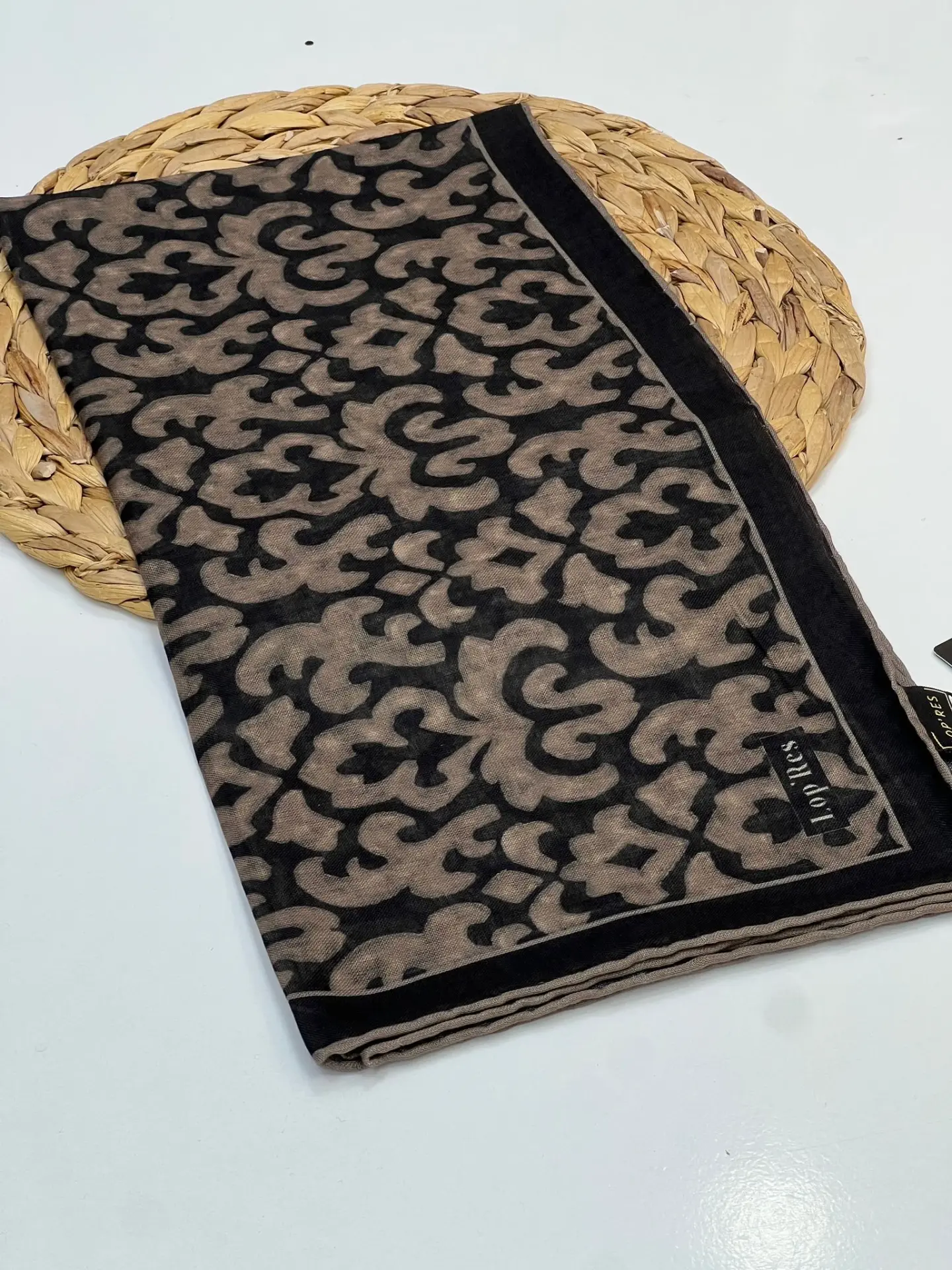 LOP RES ETNİK DESEN SOFT PAMUK EŞARP 1099 VİZON