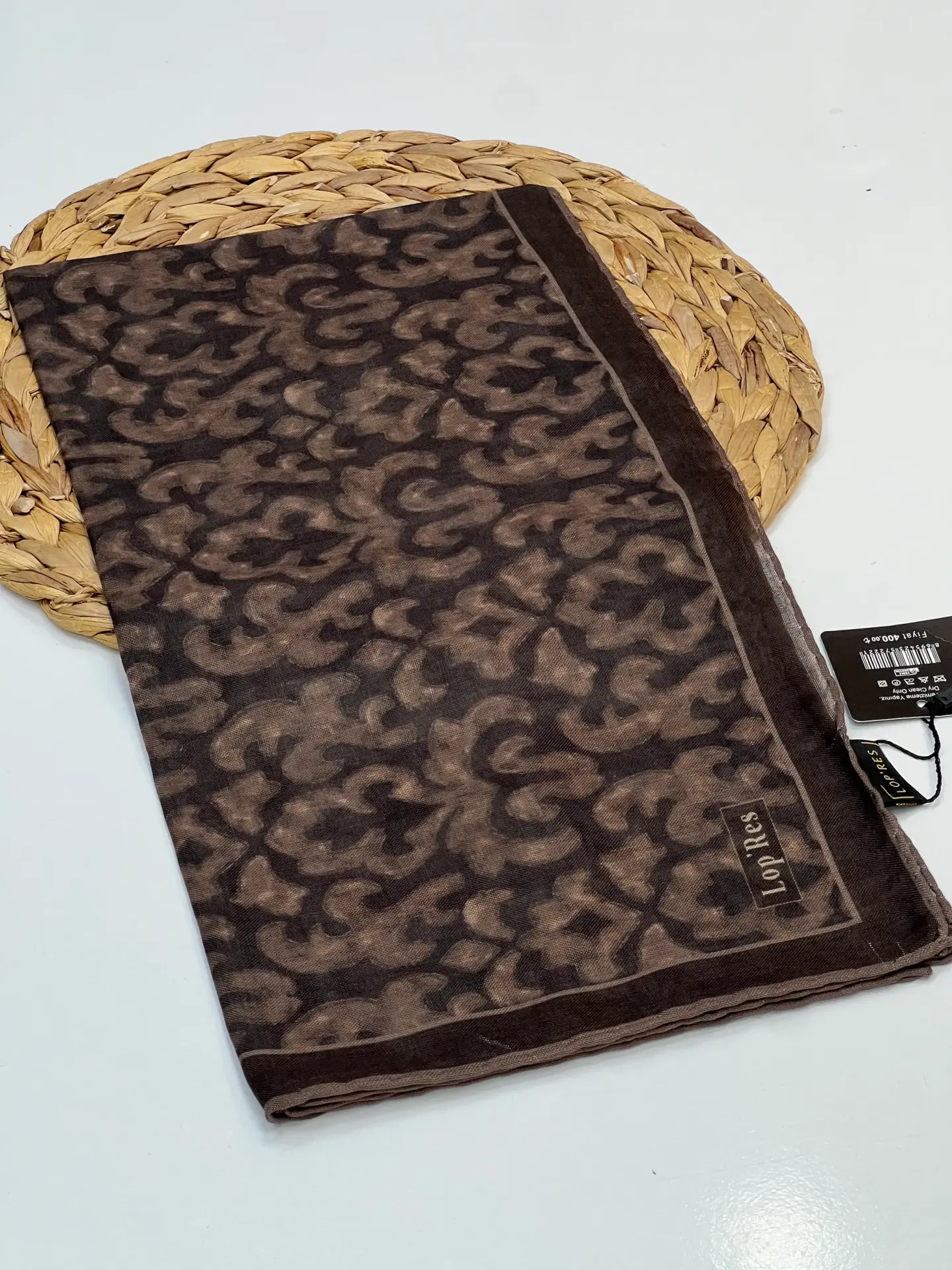 LOP RES ETNİK DESEN SOFT PAMUK EŞARP 1099 KAHVERENGİ
