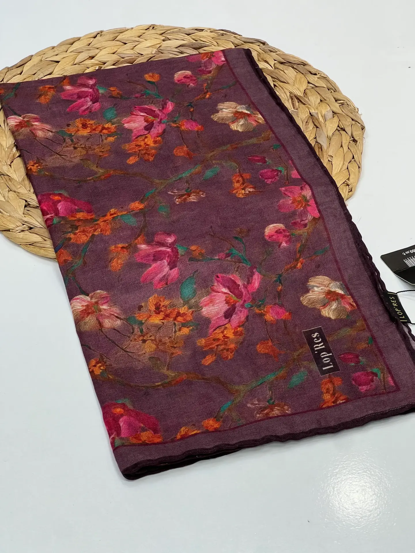 LOP RES SARMAŞIK ÇİÇEK SOFT EŞARP 1101 KOYU GÜL KURUSU