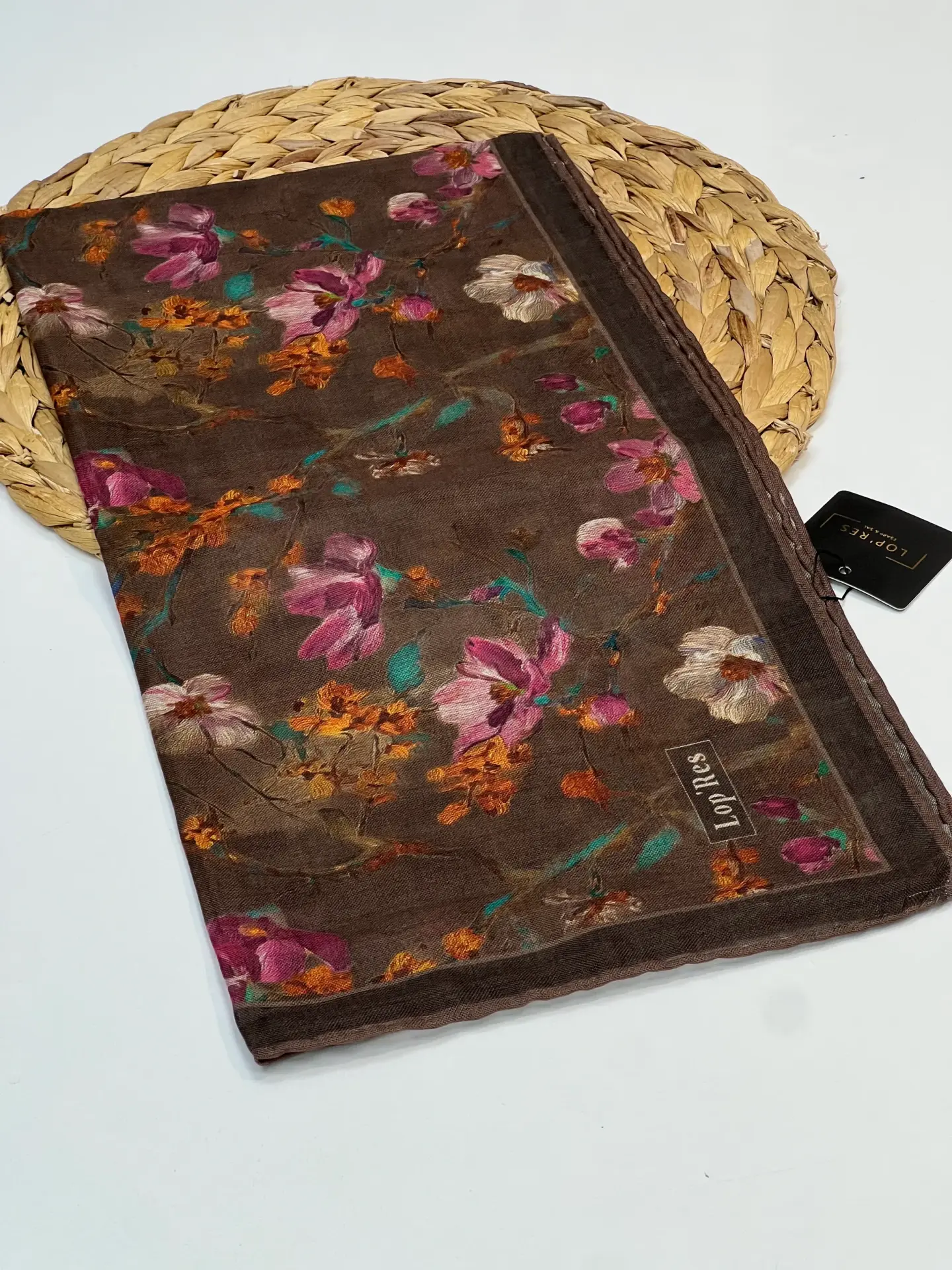 LOP RES SARMAŞIK ÇİÇEK SOFT EŞARP 1101 KAHVERENGİ