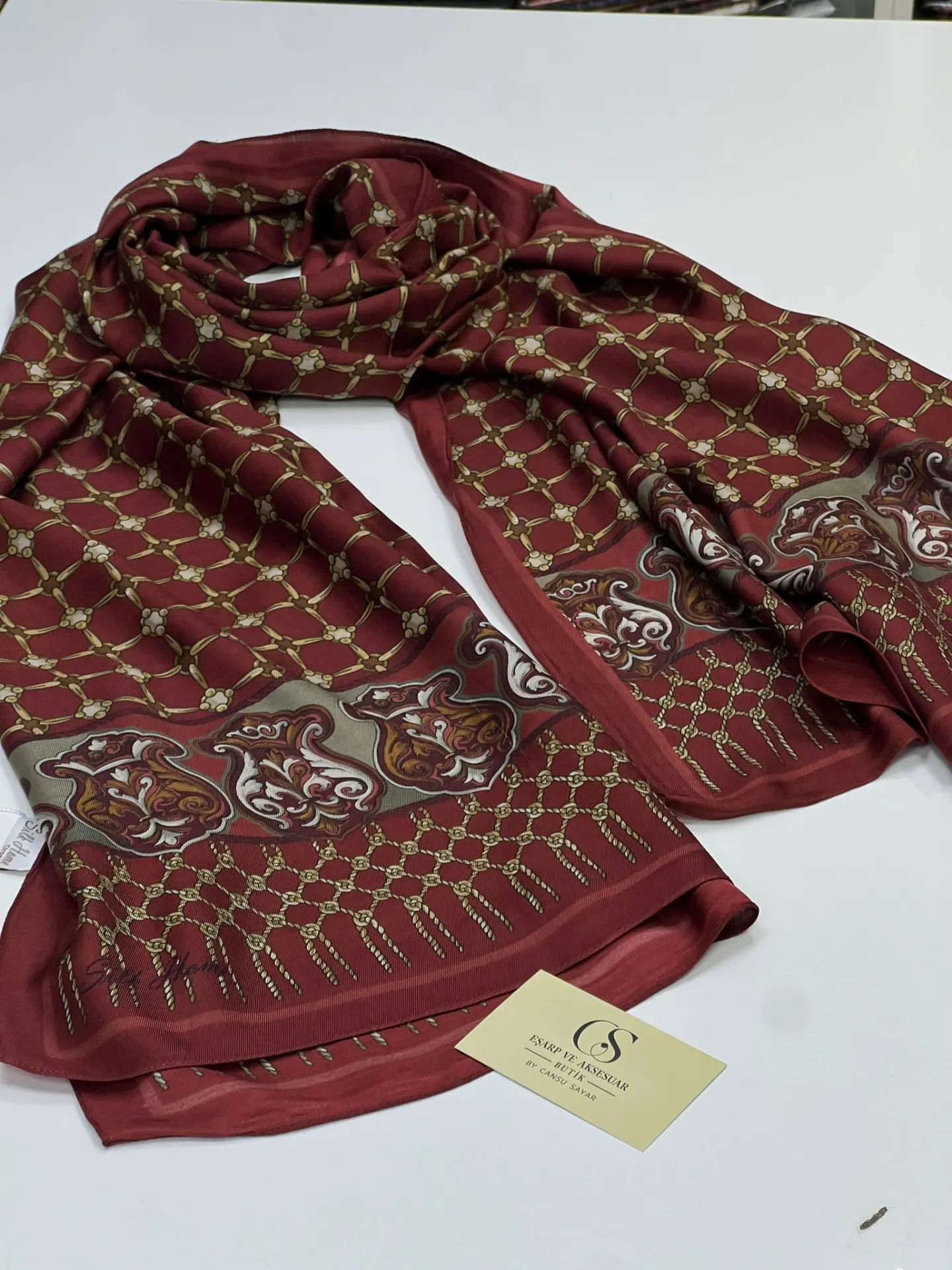 SİLK HOME ORGANİK ŞAL BORDO