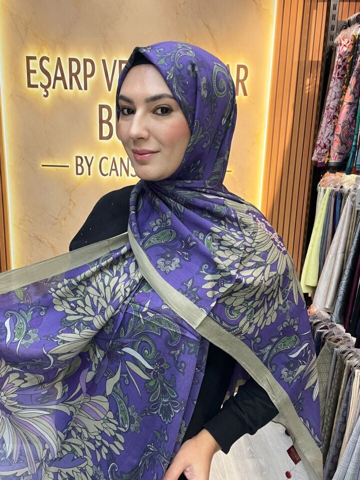 LUVENSARA PAMUK İPEK ŞAL 1227 MOR