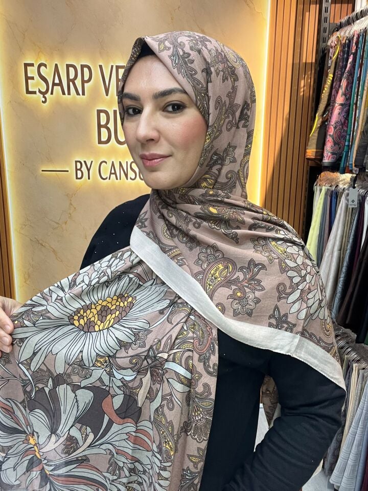LUVENSARA PAMUK İPEK ŞAL 1227 VİZON