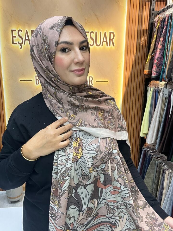 LUVENSARA PAMUK İPEK ŞAL 1227 VİZON