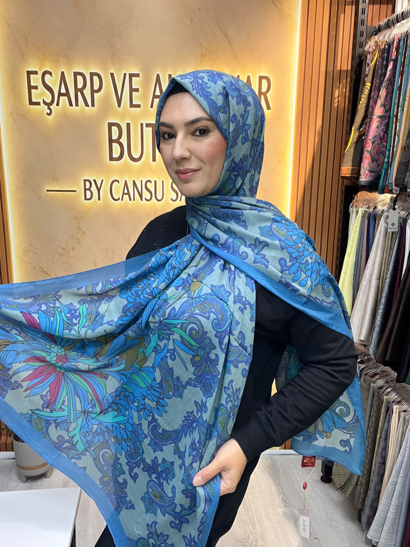 LUVENSARA PAMUK İPEK ŞAL 1227 İNDİGO