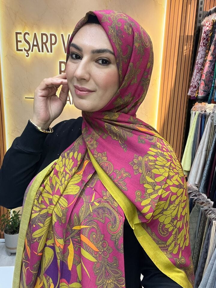 LUVENSARA PAMUK İPEK ŞAL 1227 FUŞYA