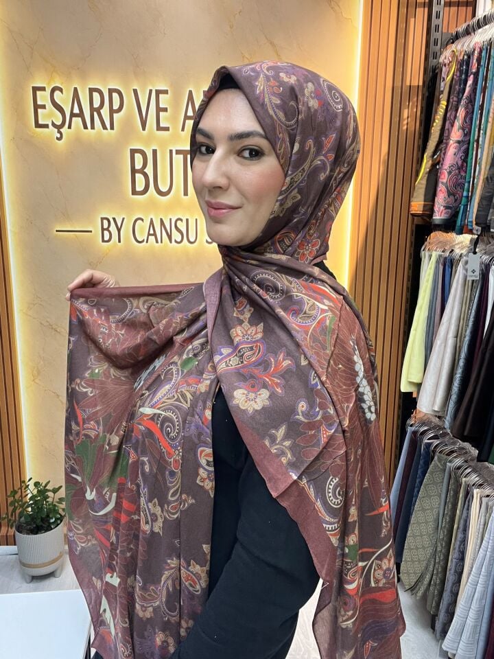 LUVENSARA PAMUK İPEK ŞAL 1227 KİREMİT
