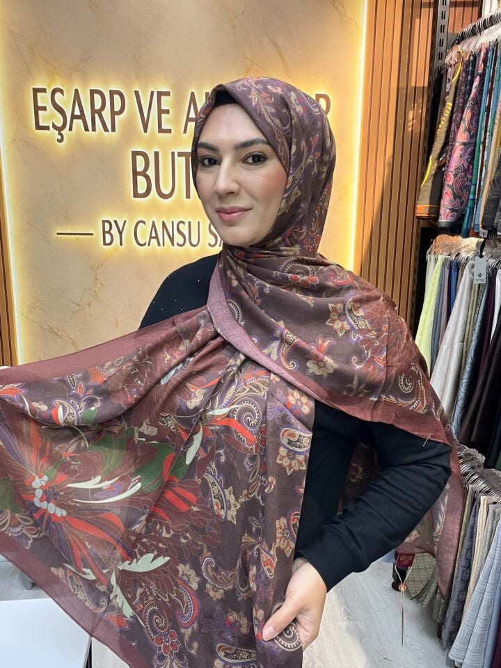 LUVENSARA PAMUK İPEK ŞAL 1227 KİREMİT