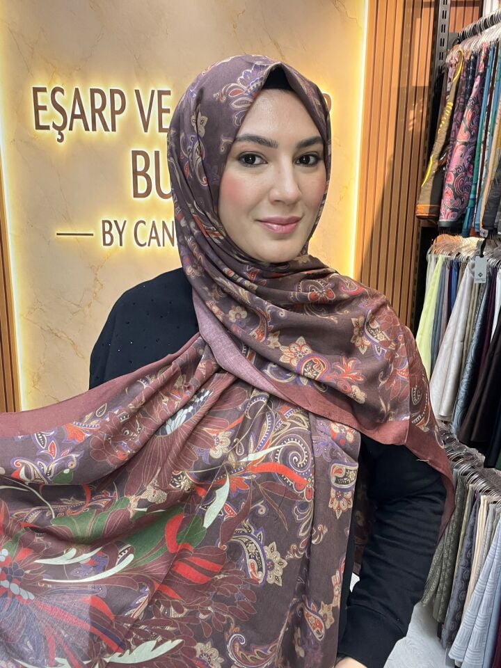 LUVENSARA PAMUK İPEK ŞAL 1227 KİREMİT