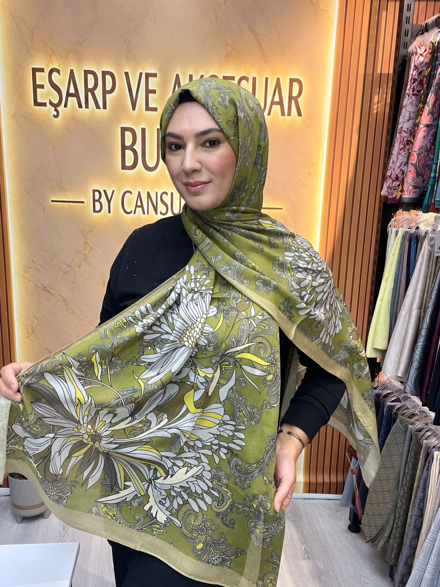 LUVENSARA PAMUK İPEK ŞAL 1227 FISTIK YEŞİL