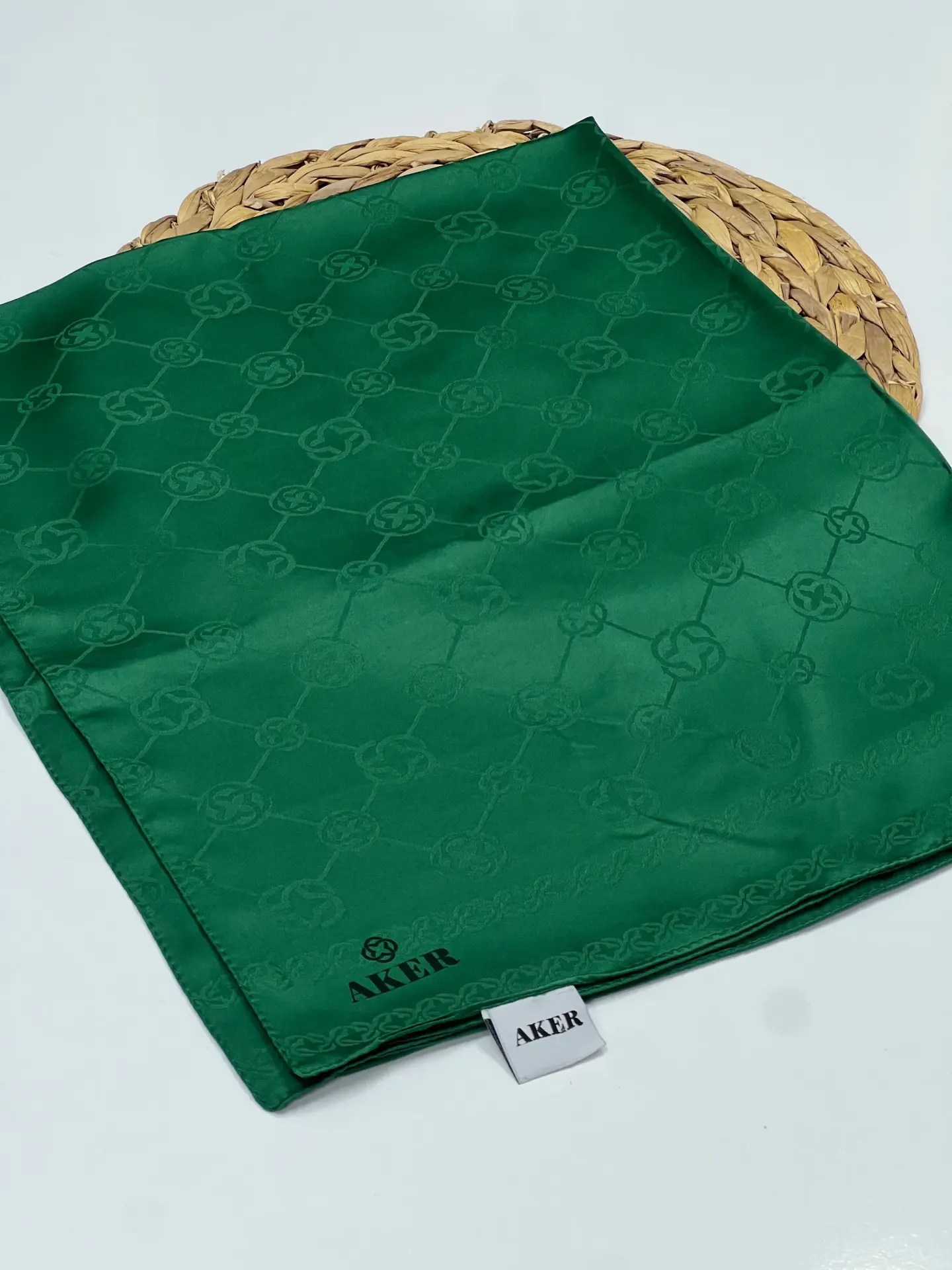 AKER SPORT MONOGRAM DESEN JAKAR ŞAL ZÜMRÜT YEŞİL
