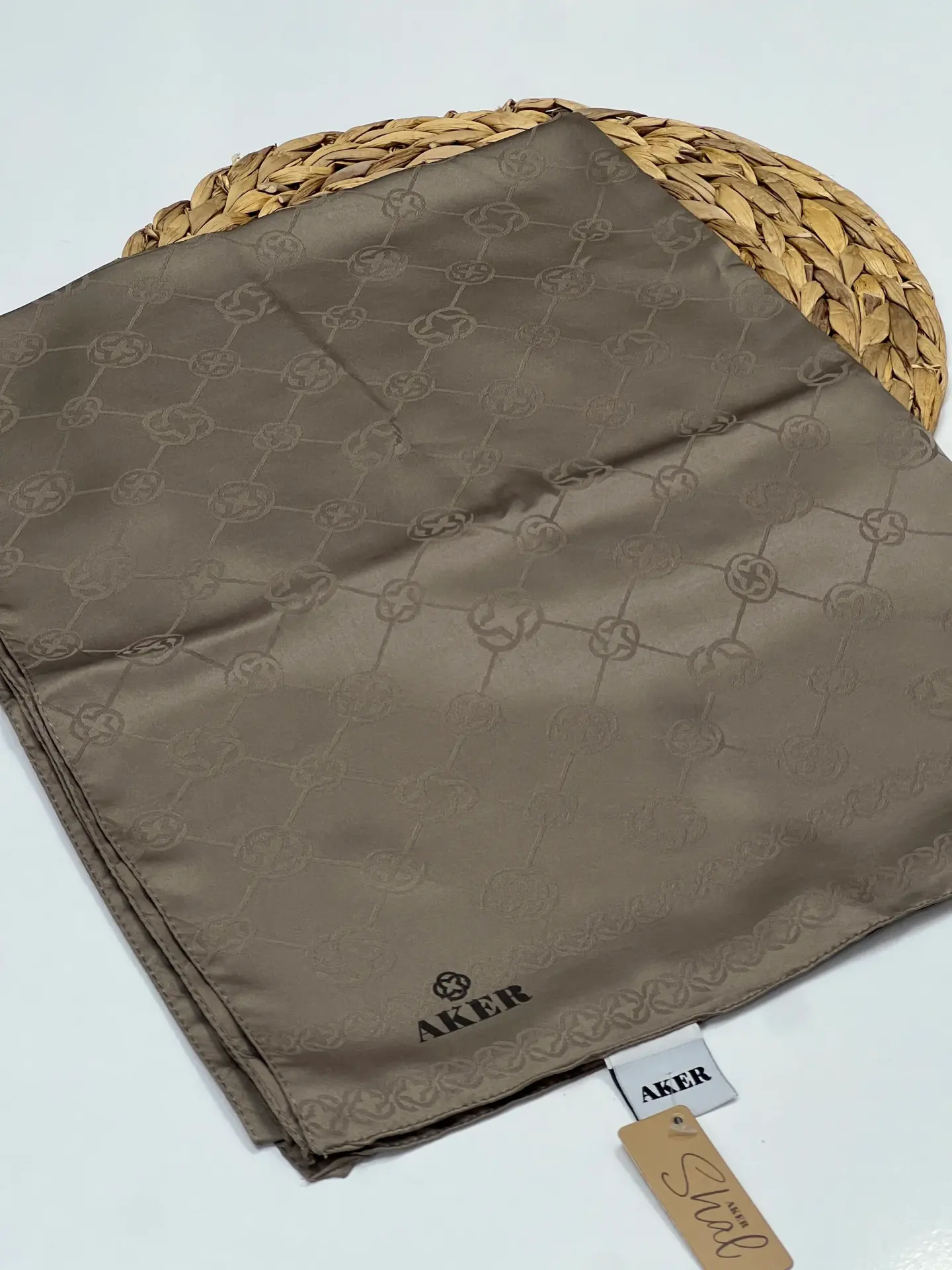 AKER SPORT MONOGRAM DESEN JAKAR ŞAL KOYU VİZON
