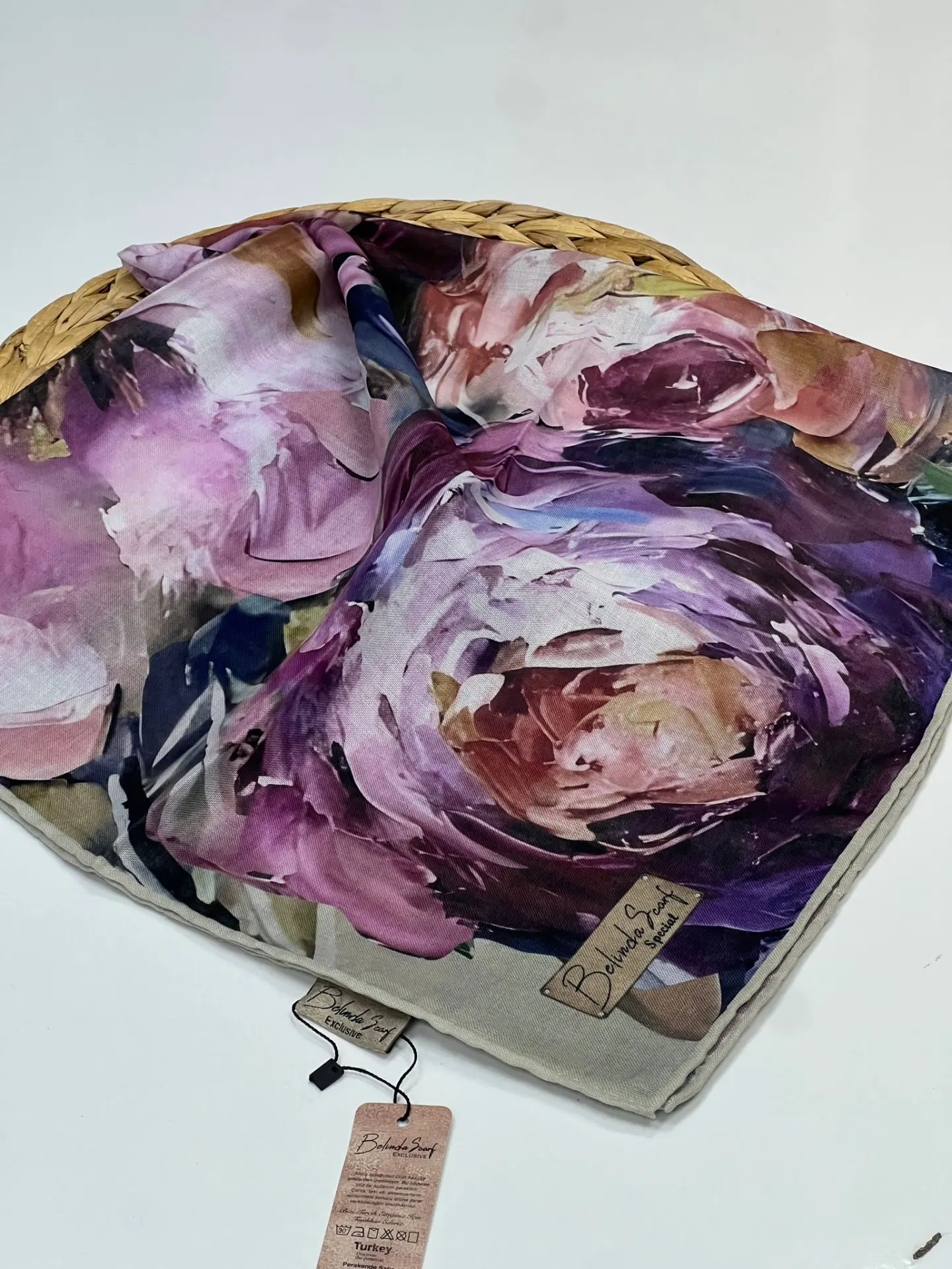 BÜYÜK GÜL DESEN SOFT EŞARP 1005 MOR