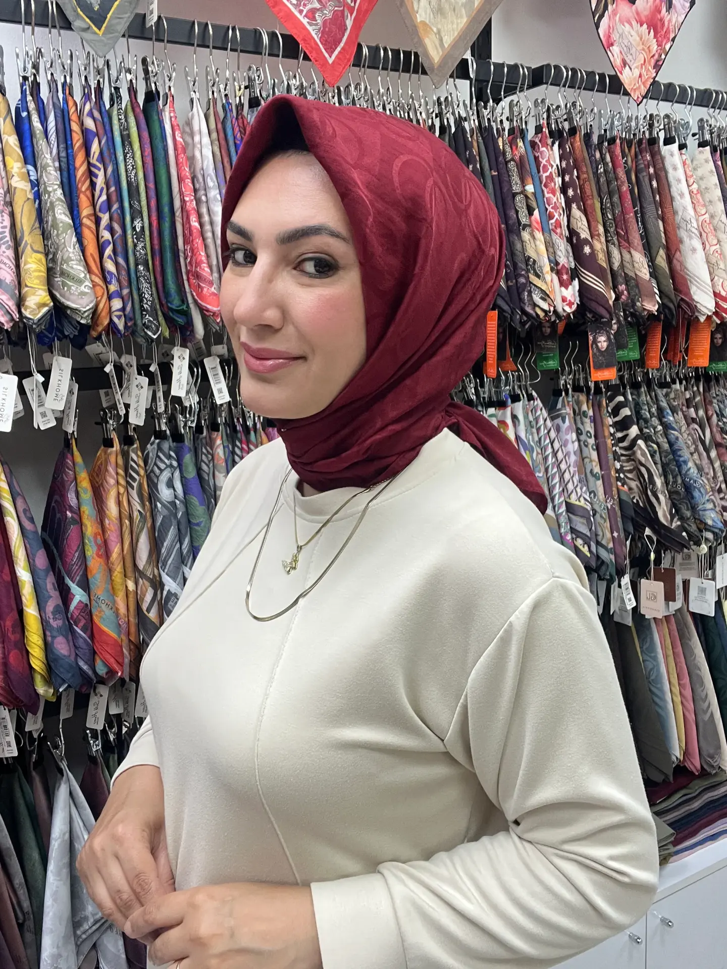 HALKA DESEN JAKAR EŞARP 1141 BORDO