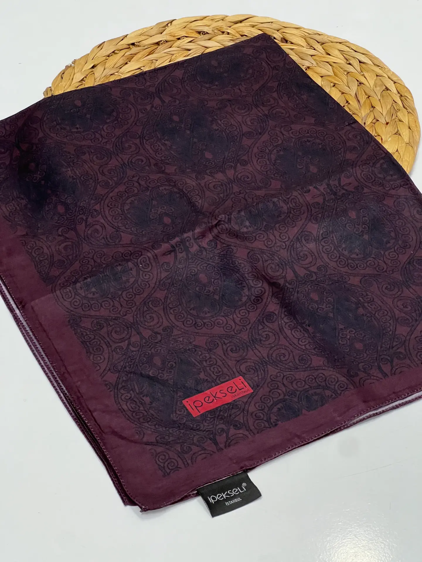 ETNİK DESEN SOFT PAMUK ŞAL BORDO-SİYAH