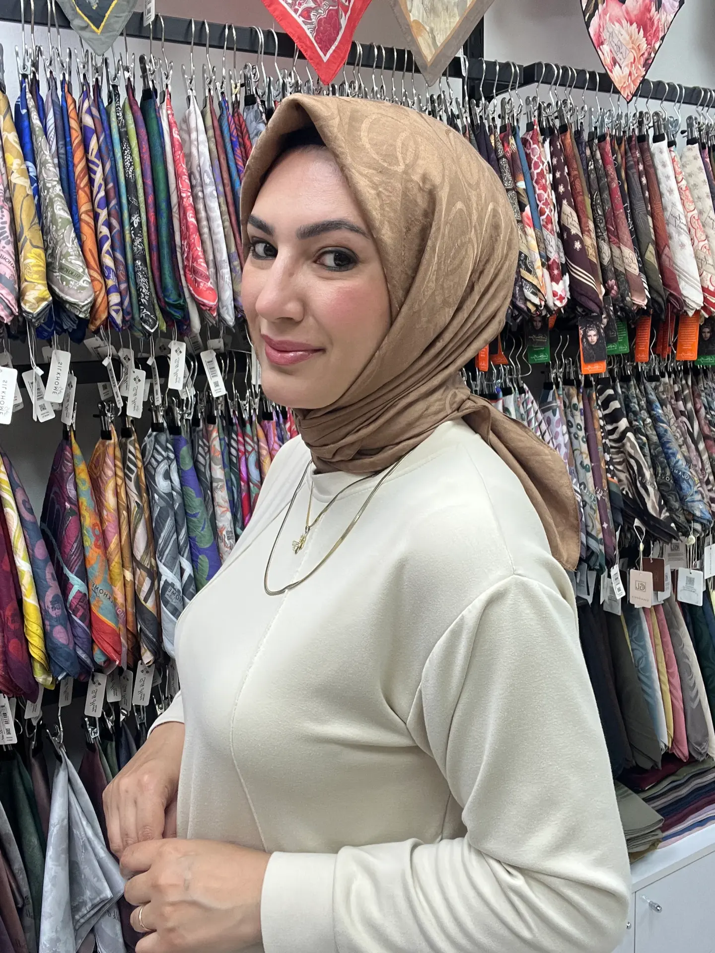 HALKA DESEN JAKAR EŞARP 1141 SÜTLÜ KAHVE