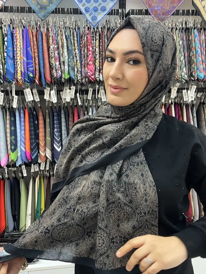 ETNİK DESEN SOFT PAMUK ŞAL SİYAH-GOLD