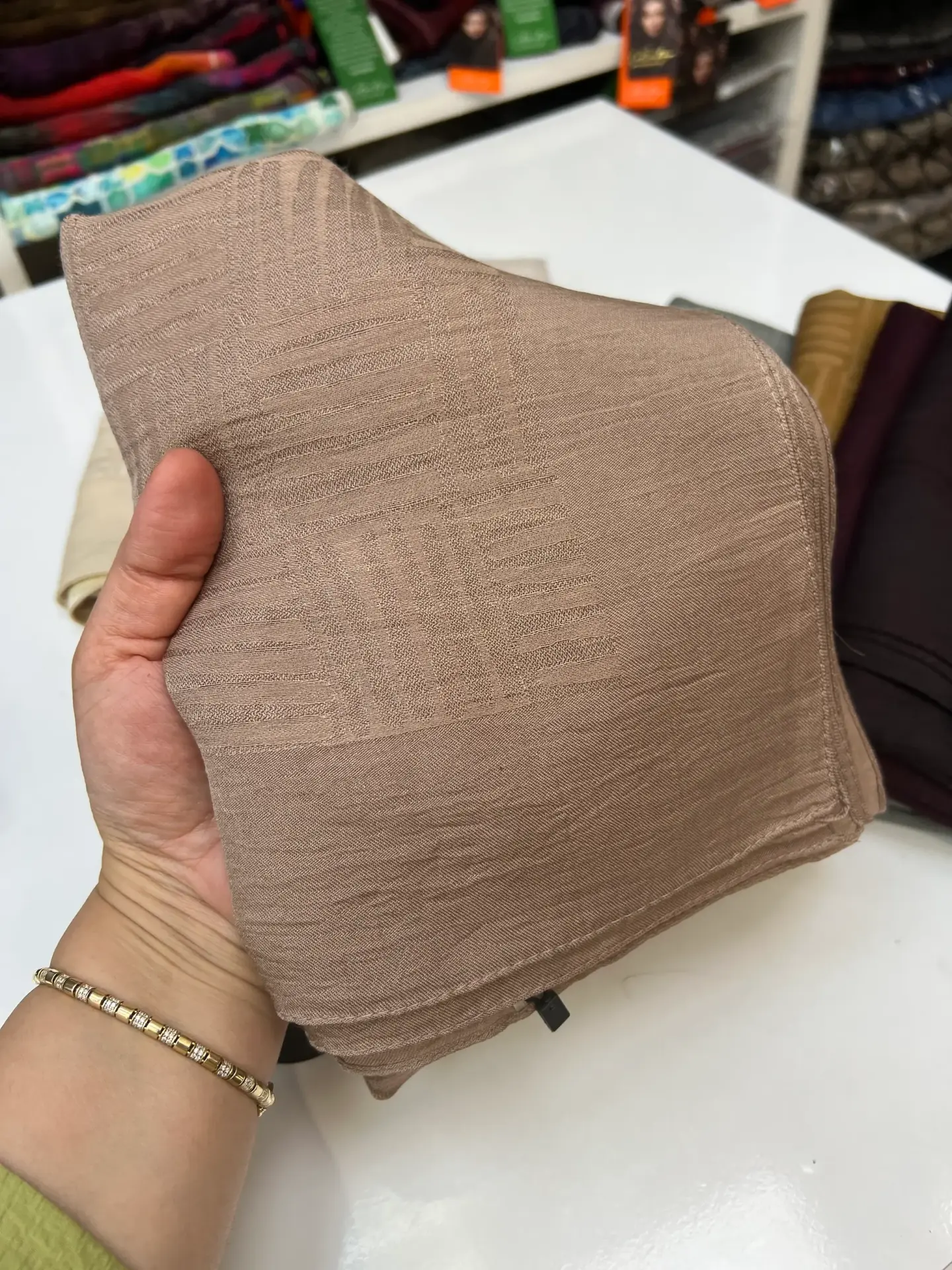 KİBRİT DESEN MUADİL ŞAL 1143 LATTE