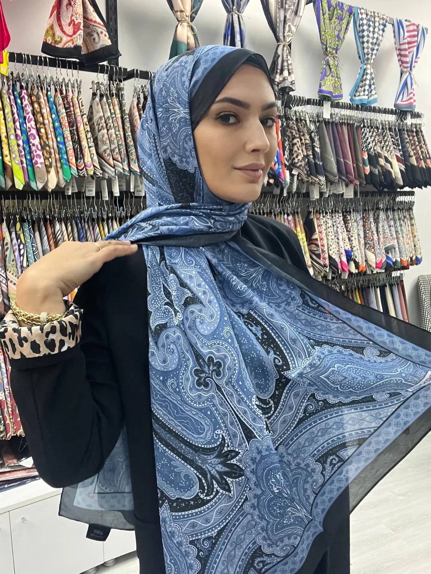 ETRO DESEN SOFT PAMUK ŞAL 1030 SAKS MAVİ