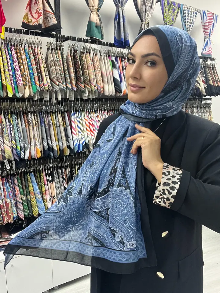 ETRO DESEN SOFT PAMUK ŞAL 1030 SAKS MAVİ